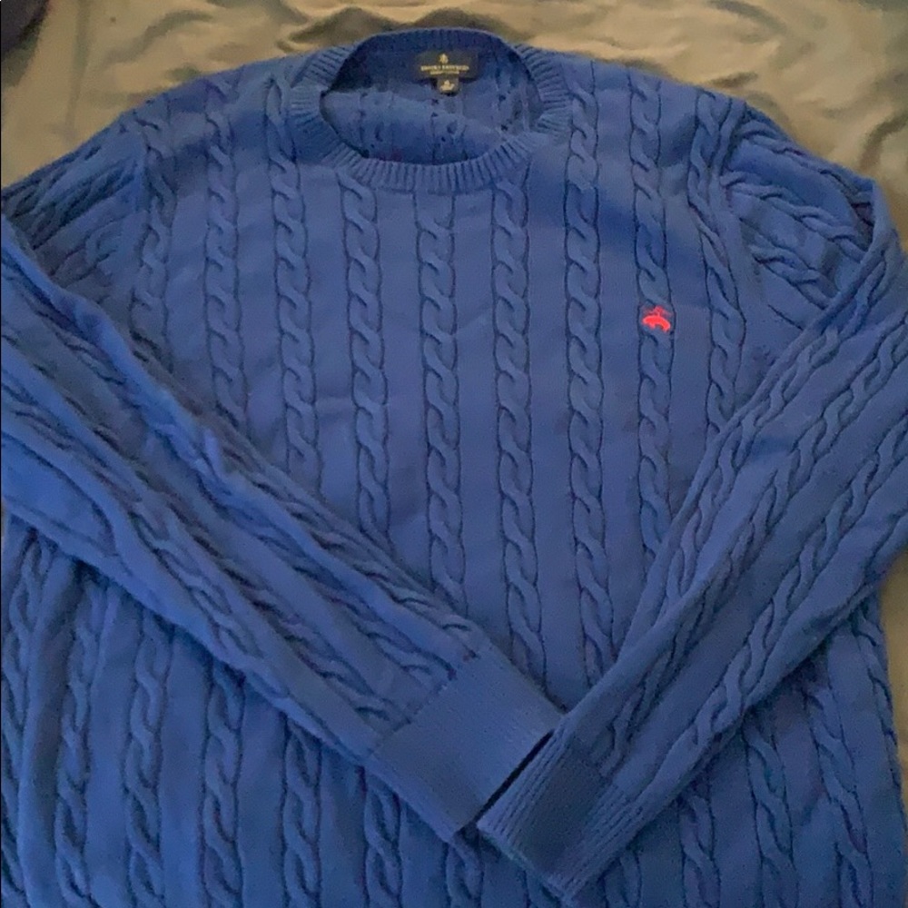 Blue Cable Knit Brooks Brothers Sweater XL